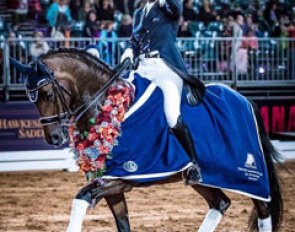 Mary Hanna and Sancette at the 2016 CDI-W Melbourne :: Photo courtesy Equitana Australia