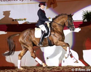 Anna Weilert and Quaterback at the gala evening of the 2016 South German Stallion Licensing :: Photo © LL-foto