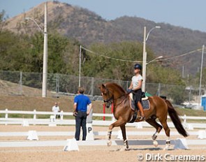 Adelinde Cornelissen training Parzival at the 2016 Olympic Games :: Photo © Dirk Caremans