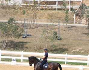 Patrik Kittel and Deja training in one of three practise arenas at the 2016 Olympic Games in Rio de Janeiro :: Photo © Astrid Appels