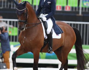 The first dressage rider at the Olympics for the Dominican Republic: Yvonne Losos de Muniz and Foco Loco W :: Photo © Astrid Appels