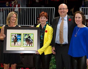 Victoria Winter, Christine Peters, Mark Trussell, and Belinda Trussell at the Canada Dressage Owner of the Year Award ceremony in Toronto :: Photo ©Cealy Tetley