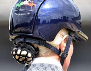Silvia Rizzo wearing her customized Hof Marabunta helmet which she personally designed with KEP Italia