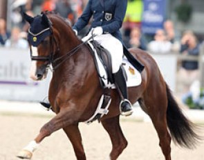 Yvonne Osterholm and Quarton at the 2016 World Young Horse Championships :: Photo © Astrid Appels