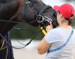 Groom kisses Damsey
