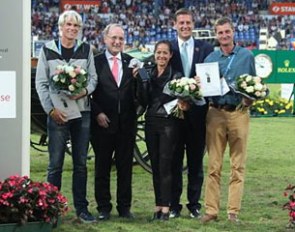 Arnd Bronkhorst, Libby Law and Eric Knoll at the prize giving ceremony for the 2017 Silver Camera Award in Aachen :: Photo © Michael Strauch