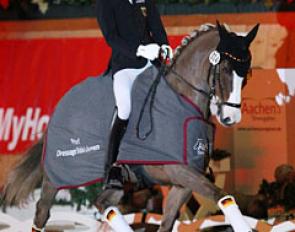 Moritz Treffinger and Top Queen H win the pony team test at the 2017 CDI-PJYR Aachen :: Photo © Astrid Appels