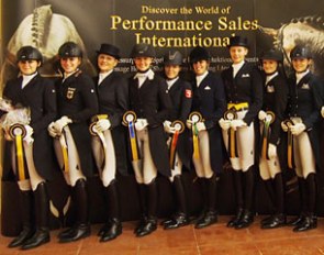 Prize giving for the Amateur Inter I class at the 2017 CDN Ankum= Magdalena Danninger, Alexa Westendarp, Hildegard schultmann, Lara Louisa Braun, Anna Sahle, Ninya Wingender, Katharina Pickel, Jana Köning, Jule Ross