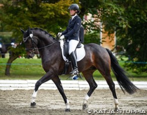 Nina Ehrensperger and Fidelio von Worrenberg at the 2017 Swiss Warmblood Young Horse Championships :: Photo © Katja Stuppia