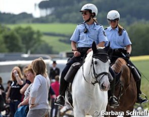 Mounted police patrol at the 2017 German Dressage Championships in Balve :: Photo © Barbara Schnell