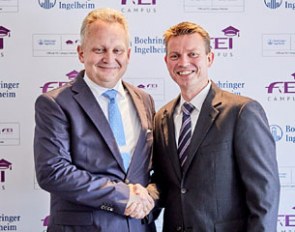 Dr Erich Schött, Head of Strategic Business Unit Equine at Boehringer Ingelheim with Ralph Straus, FEI Commercial Director