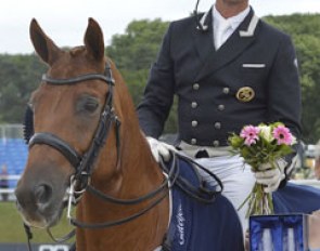 Carl Hester and Barolo win the Grand Prix and Kur at the 2017 CDI Bolesworth