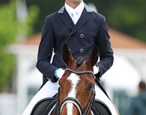 Dutch Vincent Bol wrapping up his ride on the 11-year old KWPN gelding Baltimore (by Johnson x Contango)