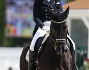 Belgian Veronique Engelen-Philippaerts on the 14-year old Dutch warmblood Wendor (by Kennedy x Iglesias). Engelen is wife to famous show jumper Ludo Philippaerts. Wendor was previously competed by Alexa Fairchild and Jorinde Verwimp