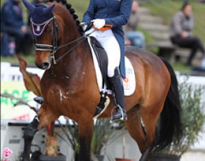 Danielle Heijkoop on her young Grand Prix horse Badari