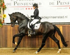 Chiara Prijs Vitale and Jovian win the 2017 VWF Dressage Cup for 3-year olds :: Photo © M Offerman