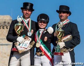 The 2017 Hungarian Grand Prix Championship podium: Robert Acs, Nikolett Szalai, Gabor Nemeth :: Photo © Lukasz Kowalski
