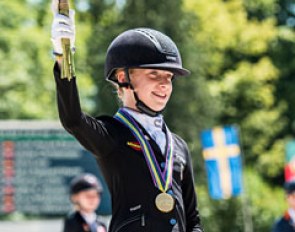 Individual test gold for Lucie Anouk Baumgurtel at the 2017 European Pony Championships :: Photo © Lukasz Kowalski