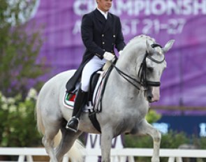 Portuguese Vasco Mira Godinho and Bariloche JGR at the 2017 European Dressage Championships :: Photo © Astrid Appels