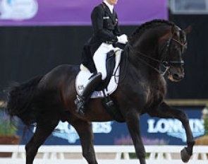Helen Langehanenberg and Damsey take the provisional lead in the Grand Prix at the 2017 European Dressage Championships :: Photo © Astrid Appels