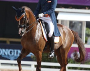 Diederik van Silfhout's Four Seasons looked tired in the freestyle. The horse has his peak moment in Rotterdam it seemed. Gothenburg was too much on this gelding's plate. He made his CDI debut at GP level only this year.