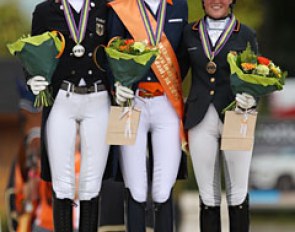 The junior riders kur podium: Linda Erbe, Daphne van Peperstraten, Alba Abollo Fontela
