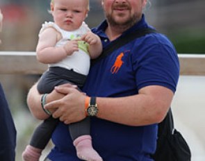 Siril Helljesen's husband Sjur with baby Stella Wethal Helljesen