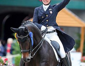 Adrienne Lyle and Horizon won the Intermediaire I in the 2017 U.S. Small Tour Championship :: Photo © Sue Stickle