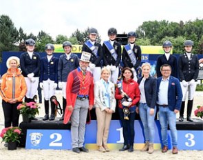 The Nations' Cup podium in the Children's division at the 2017 CDIO-PJYR Hagen :: Photo © Feldhaus