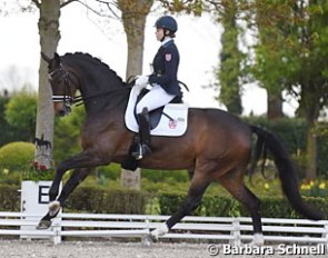 Liselott Marie Linsenhoff and Danönchen were eliminated as the the French bred Oldenburg was unfortunately unlevel 