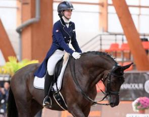 Capucine Noel on Soleil Noir vom Rosenhof at the 2017 French Youth Riders Championships in Le Mans