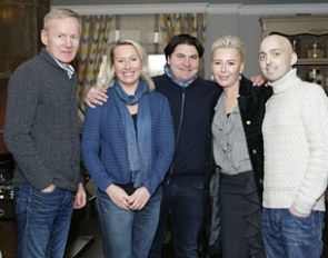 Ivan’s personal coach Valeriy Tishkov, Russian 4* FEI dressage judge Mrs. Irina Maknami, French 4* FEI dressage judge Raphael Saleh, pradar club President Vita Kozlova, Russian dressage athlete Ivan Antochika