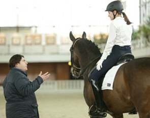 4* FEI dressage judge Raphael Saleh (France) is giving a master class at Pradar equestrian club in Moscow, Russia