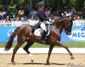 Bianca Nowag and Fair Play RB in the Piaff Forderpreis qualifier at the 2017 CDI Munich :: Photo © LL-foto