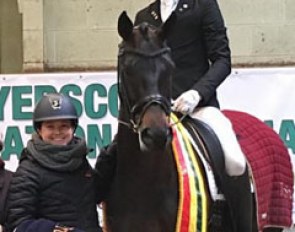Jayden Brown on MSJ Top Secret, flanked by Emma Jane Blundell, at the 2017 CDN Myerscough 