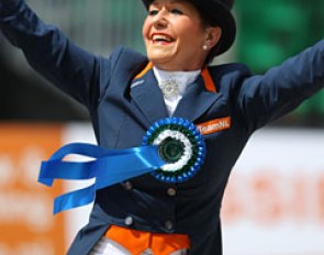 Jeannette Haazen ran the lap of honour and waved to the crowds