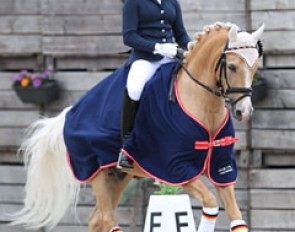 Jana Lang and NK Cyrill win the pony team test at the 2017 CDI Sint-Truiden :: Photo © Astrid Appels