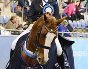 Judy Dierks and Diamond Star win the freestyle at the 2017 CDI-W Sydney :: Photo © Venhaus