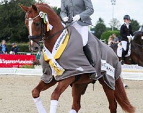 Janina Tietze and Dohnanyi at the 2017 Hanoverian Young Horse Championships :: Photo © LL-foto