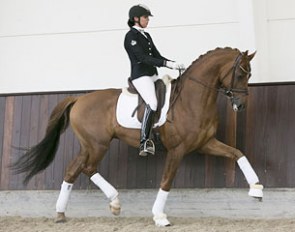 Simone Pearce on D'Avie at Helgstrand Dressage in Denmark