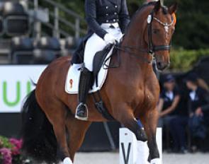 Aikje Fehl and Chilly Jam at the 2017 World Young Horse Championships :: Photo © Astrid Appels