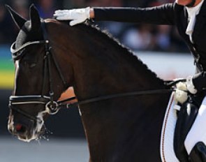 Pohlmeier pats her horse