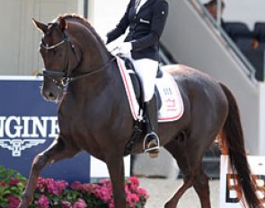 Selina Solberg Vittinghus and Atterupgaards Botticelli at the 2017 World Young Horse Championships :: Photo © Astrid Appels