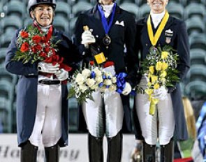 The Grand Prix freestyle top three at the 2017 CDIO Wellington: Shelly Francis, Megan Lane and Lisa Wilcox :: Photo © Sue Stickle