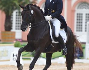 Heiner Schiergen made his CDI debut on Aaron, which was trained to Grand Prix level by Belgian Jeroen Devroe. Schiergen began riding Aaron late February 2017