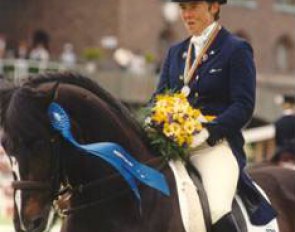 Kyra Kyrklund and Matador at the 1990 World Equestrian Games in Stockholm :: Photo © Mary Phelps