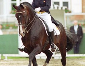 Mieke Lunskens on Abner at the 1994 CDI Schoten :: Photo © Dirk Caremans