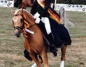 Jana and Golden Dancer at the 1996 German Pony Championships
