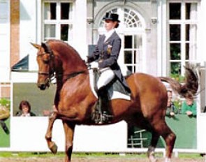 Anky van Grunsven and Cocktail at the 1996 CDI Schoten :: Photo © Dirk Caremans