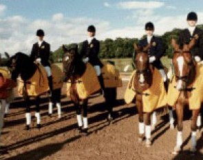 The Belgian Pony Team at the 1997 European Pony Championships in Hartpury :: Photo © Sandra Nieuwendijk